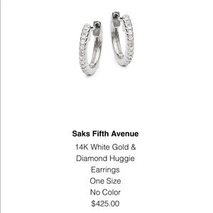 Selling ONE 14K white gold with diamond huggie. Similar to Maria Tash look.